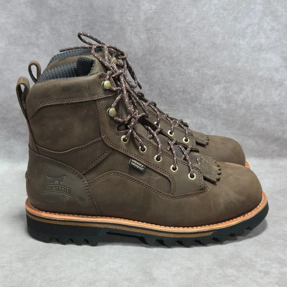Irish Setter Trailblazer A0878 Brown Leather Waterproof Boots Mens 10 E2 Wide